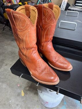 JK western Boots Men's Tan Leather Western Cowboy Boots